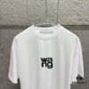 Alexander Wang 2025 Spring/Summer New Arrival Short Sleeve T-Shirt with Embroidered 'Wang' Logo on Chest and Printed Lettering on Back, Unisex Design Made from Custom Double-Gauze Plain-Woven 300g Cotton Fabric