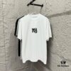 Alexander Wang 2025 Spring/Summer New Arrival Short Sleeve T-Shirt with Embroidered 'Wang' Logo on Chest and Printed Lettering on Back, Unisex Design Made from Custom Double-Gauze Plain-Woven 300g Cotton Fabric