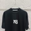 Alexander Wang 2025 Spring/Summer New Arrival Short Sleeve T-Shirt with Embroidered 'Wang' Logo on Chest and Printed Lettering on Back, Unisex Design Made from Custom Dual-Yarn Plain-Woven 300g Cotton Fabric