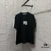 Alexander Wang 2025 Spring/Summer New Arrival Short Sleeve T-Shirt with Embroidered 'Wang' Logo on Chest and Printed Lettering on Back, Unisex Design Made from Custom Dual-Yarn Plain-Woven 300g Cotton Fabric