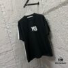 Alexander Wang 2025 Spring/Summer New Arrival Short Sleeve T-Shirt with Embroidered 'Wang' Logo on Chest and Printed Lettering on Back, Unisex Design Made from Custom Dual-Yarn Plain-Woven 300g Cotton Fabric