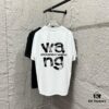 Alexander Wang 2025 Spring/Summer New Arrival Classic 'WANG' Logo Print Short-Sleeve T-Shirt in Custom Double-Gauze Plain-Woven Cotton Fabric Unisex