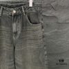 Alexander Wang 2024 New Pocket 3D Letter Distressed Unisex Washed Loose Denim Jeans