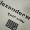 Alexander Wang AW 280g Heavyweight Pure Cotton Oversized T-Shirt with Puff Print Logo Design, Spring and Summer New Round Neck Fashion Short Sleeve Tee