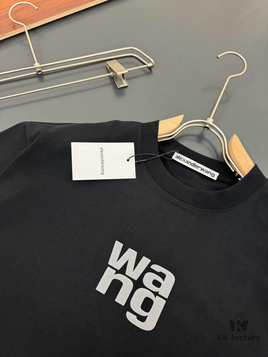 Alexander Wang AW 280g Heavyweight Cotton Loose-Fit T-Shirt with Puff Print Logo Design