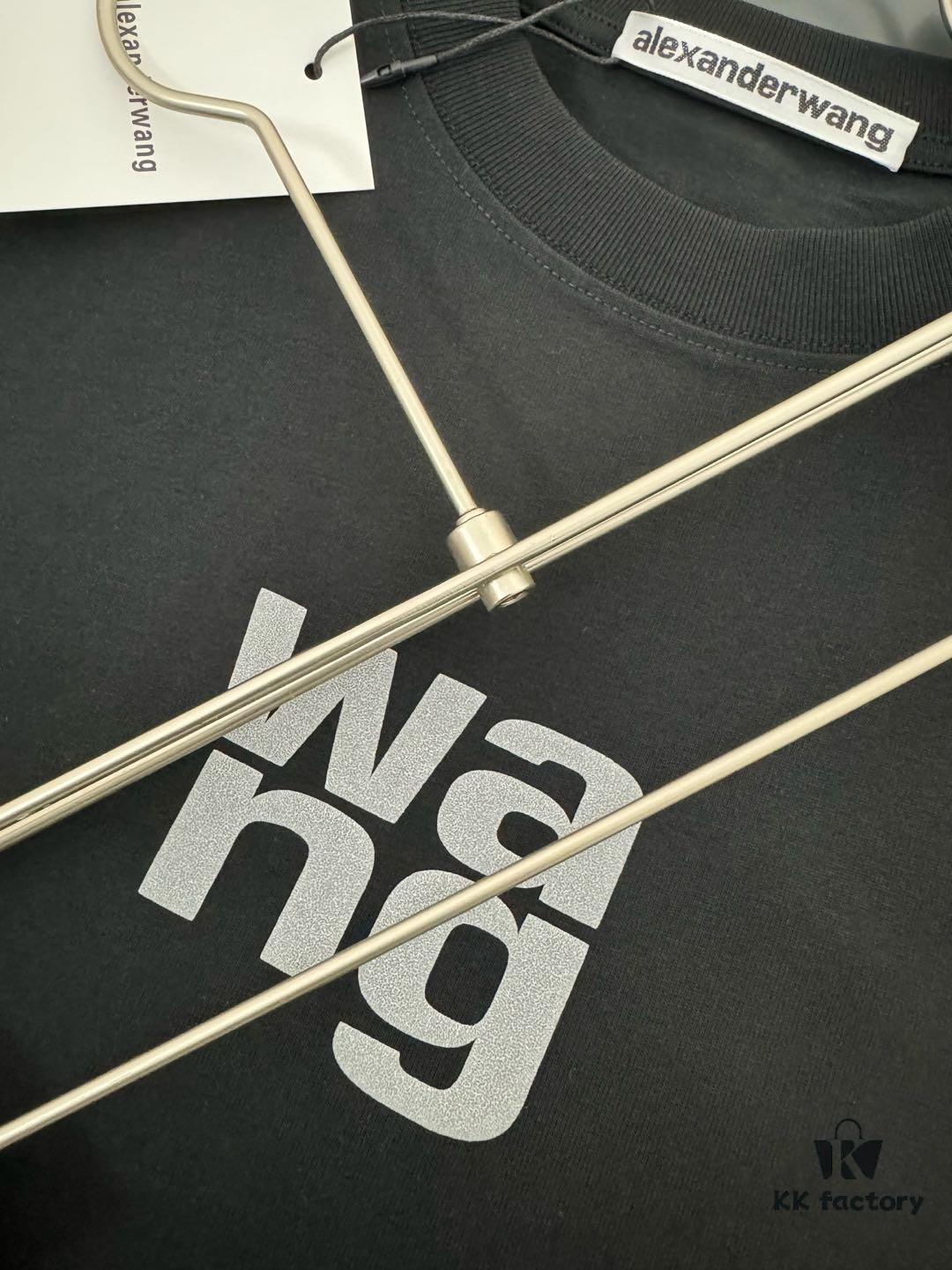 Alexander Wang AW 280g Heavyweight Cotton Loose-Fit T-Shirt with Puff Print Logo Design