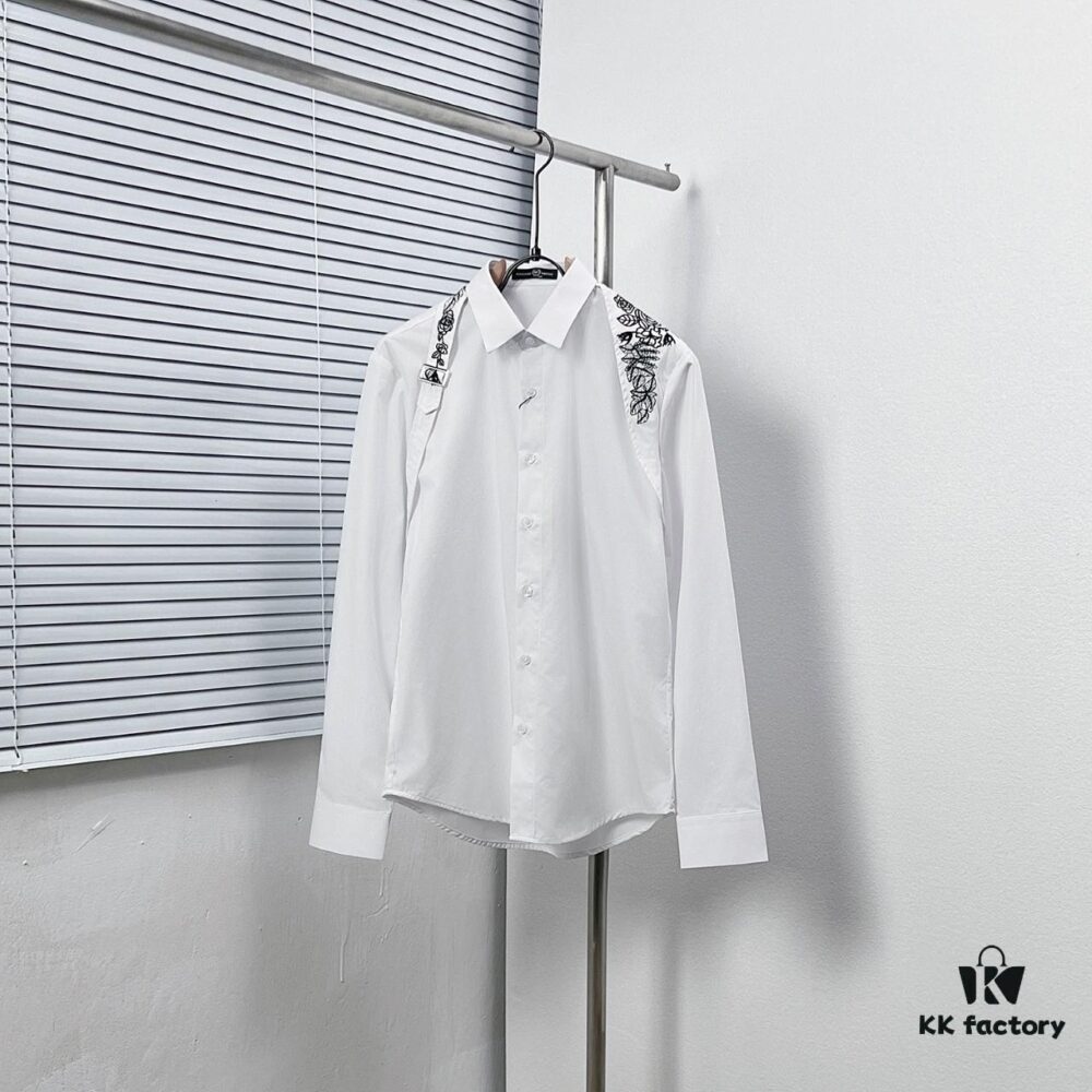 Alexander McQueen / Alexander McQueen Embroidered Shirt with Patterned Shoulder Sash Design