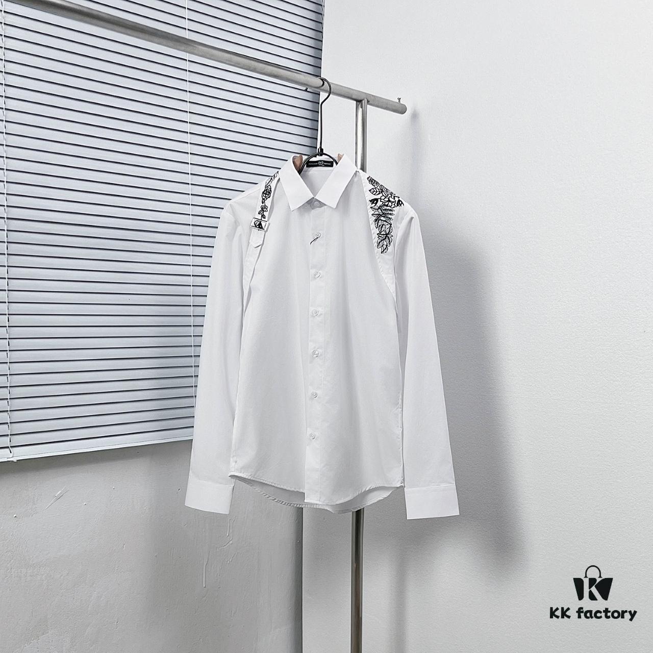 Alexander McQueen / Alexander McQueen Embroidered Shirt with Patterned Shoulder Sash Design