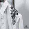 Alexander McQueen / Alexander McQueen Embroidered Shirt with Patterned Shoulder Sash Design