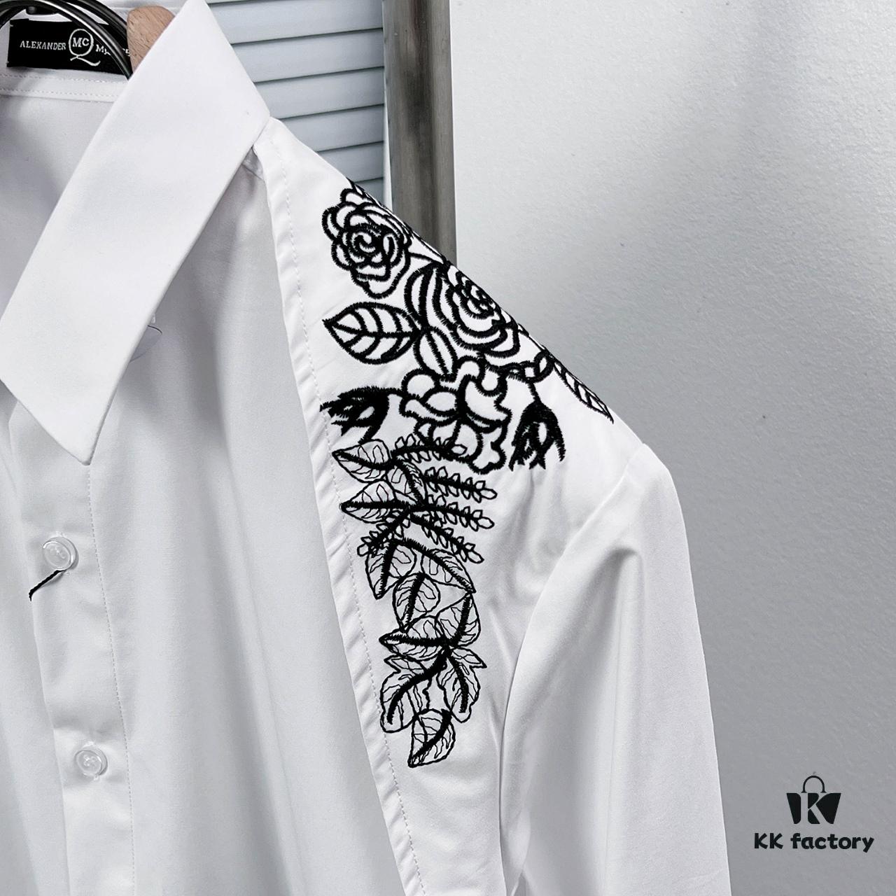 Alexander McQueen / Alexander McQueen Embroidered Shirt with Patterned Shoulder Sash Design