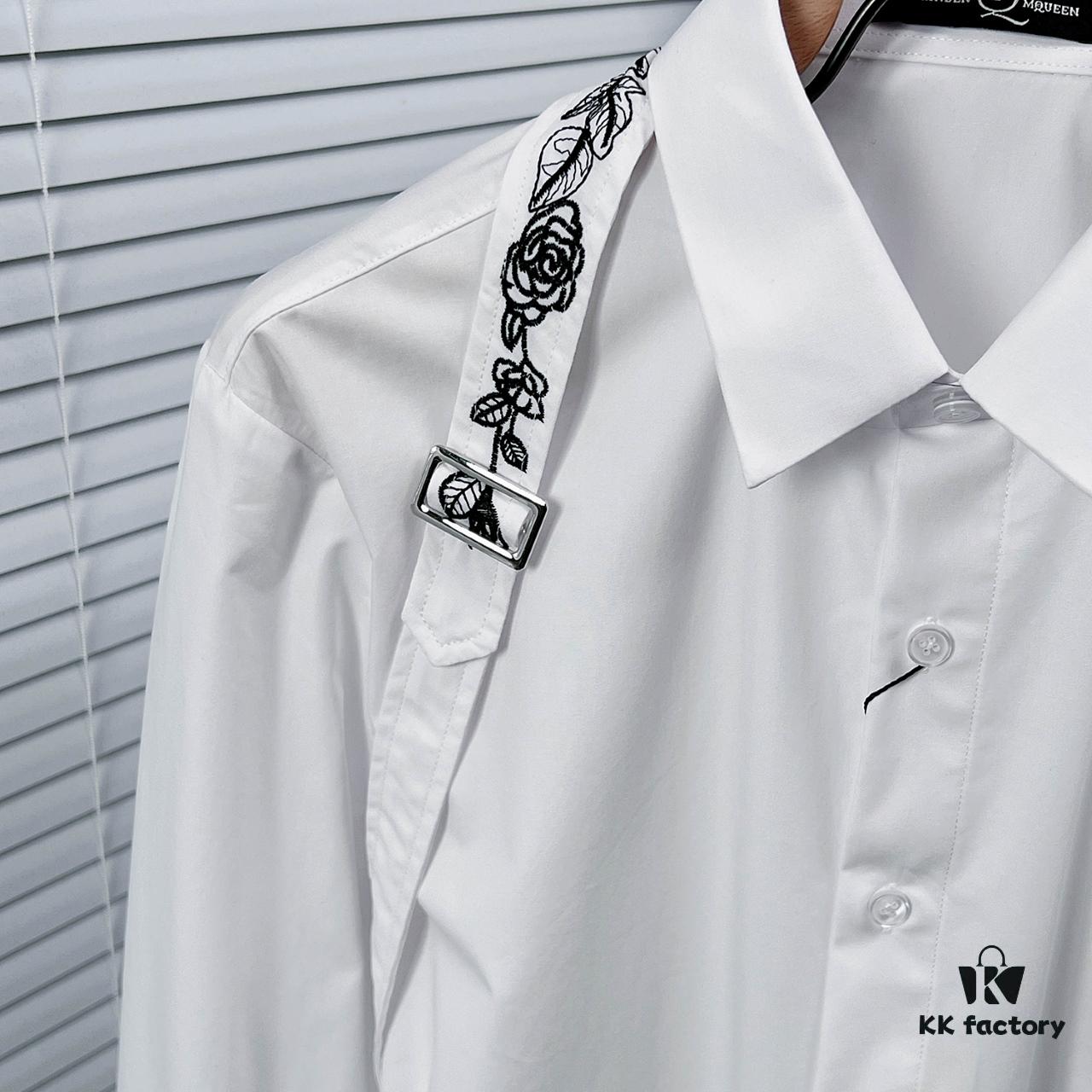 Alexander McQueen / Alexander McQueen Embroidered Shirt with Patterned Shoulder Sash Design