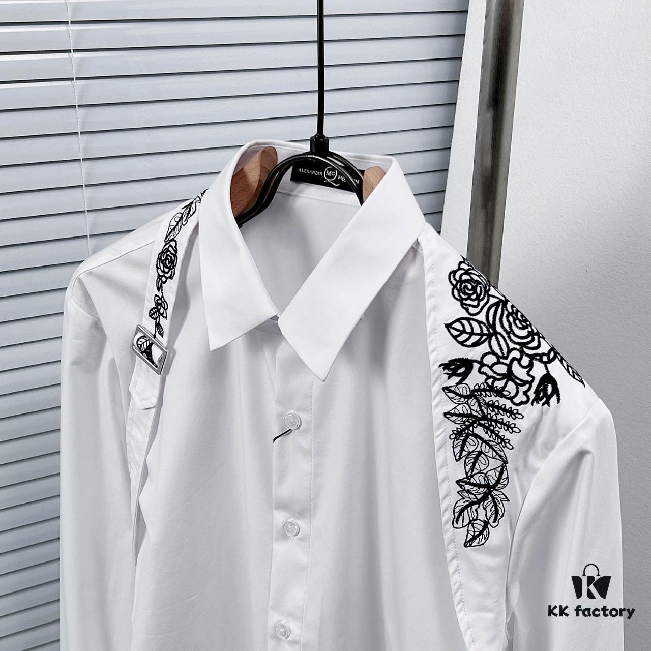 Alexander McQueen / Alexander McQueen Embroidered Shirt with Patterned Shoulder Sash Design