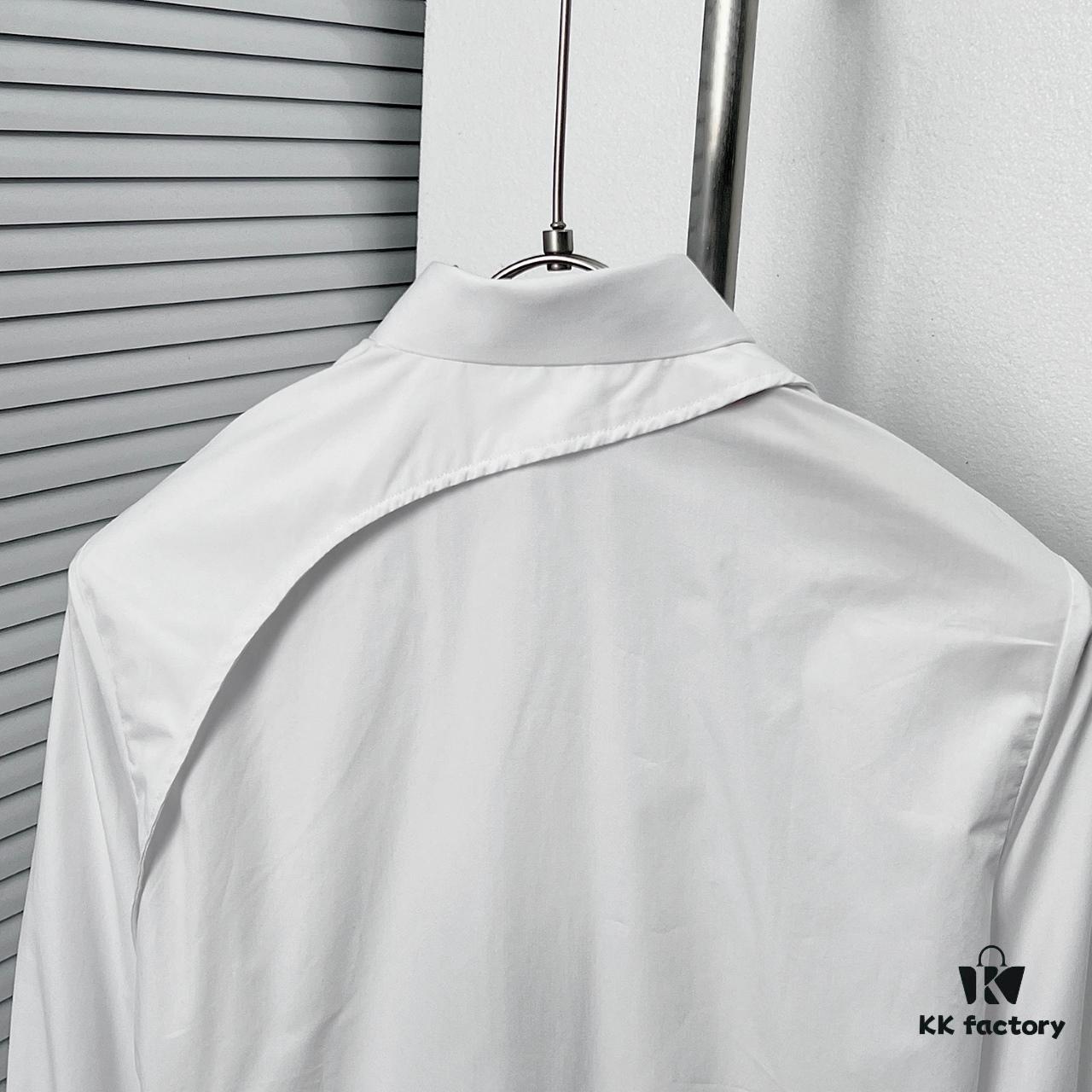 Alexander McQueen Black and White Oversized Shoulder Bow Shirt