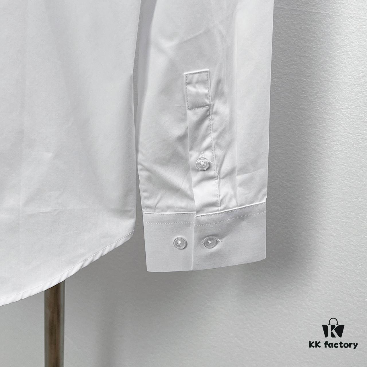 Alexander McQueen Black and White Oversized Shoulder Bow Shirt