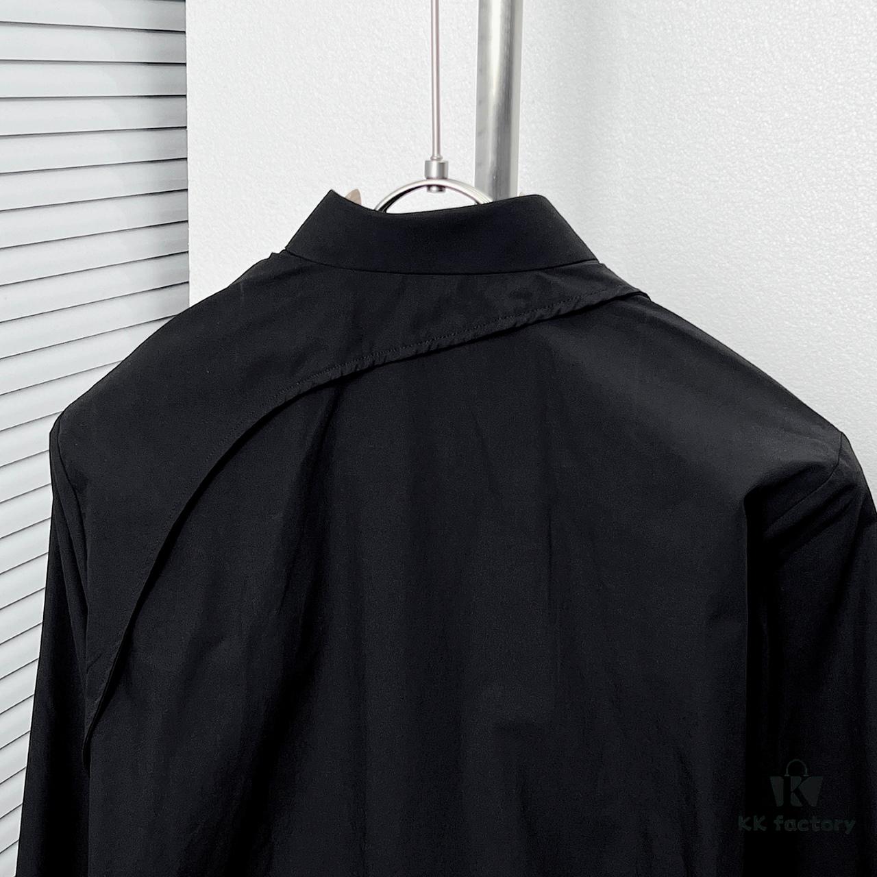 Alexander McQueen Black and White Oversized Shirt with Shoulder Draping Detail