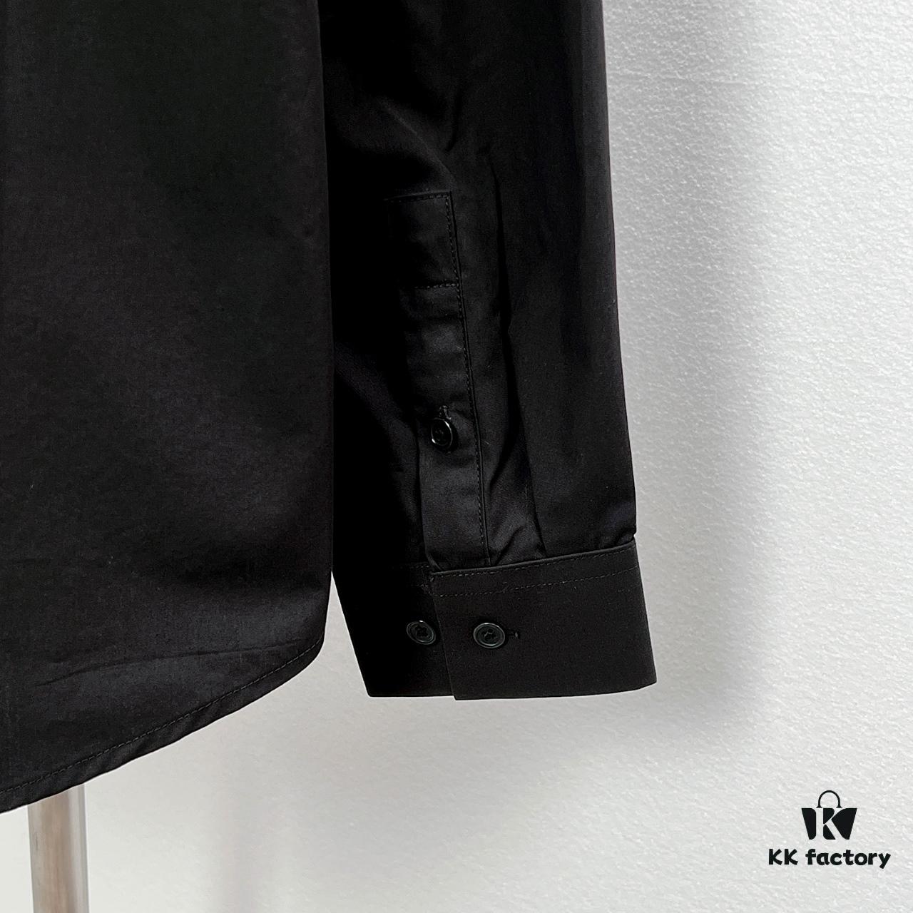 Alexander McQueen Black and White Oversized Shirt with Shoulder Draping Detail