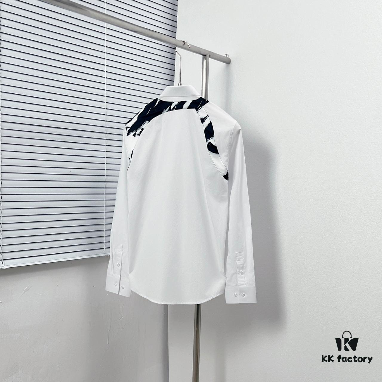 Alexander McQueen Camouflage Color-Blocked Shoulder Strap Design Shirt