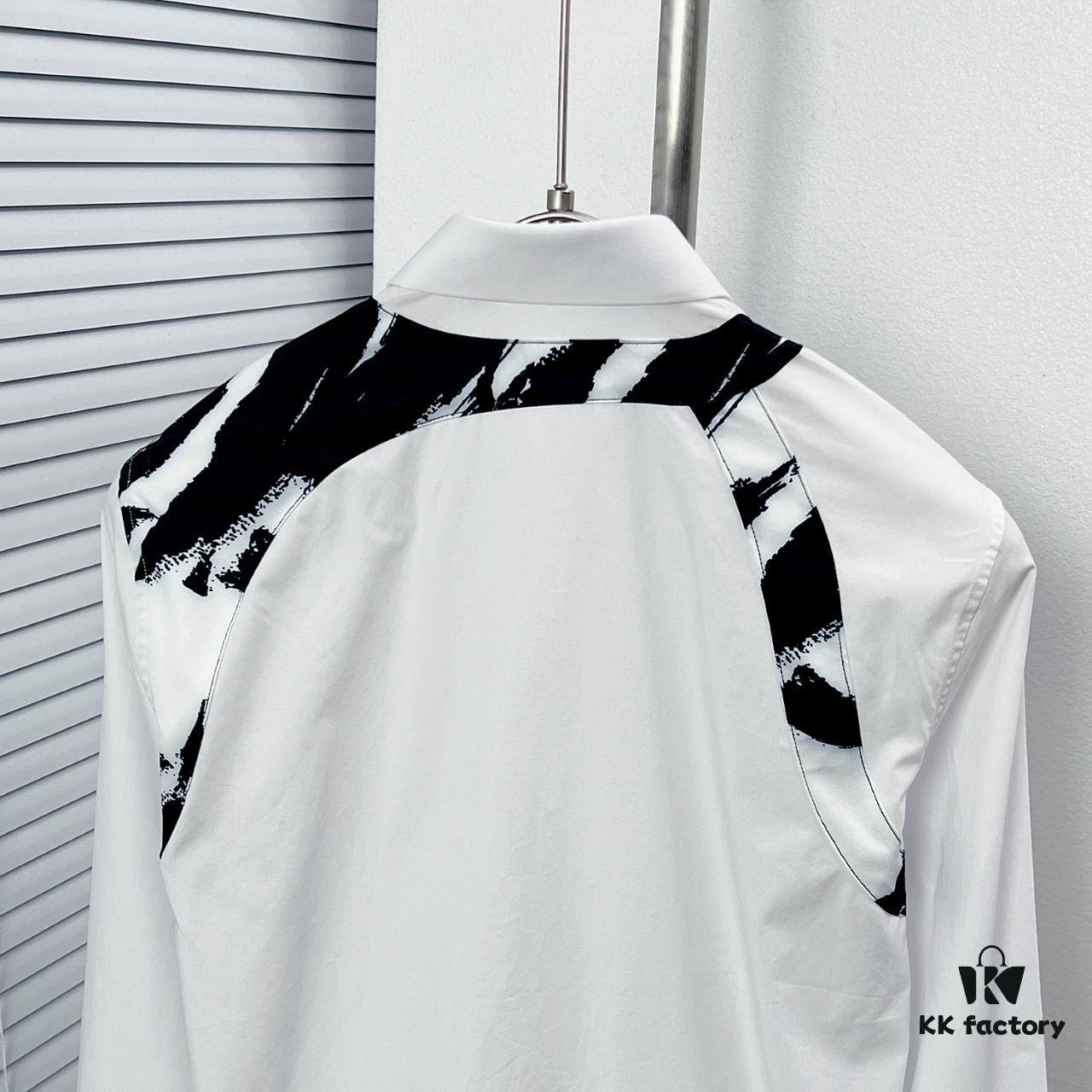 Alexander McQueen Camouflage Color-Blocked Shoulder Strap Design Shirt