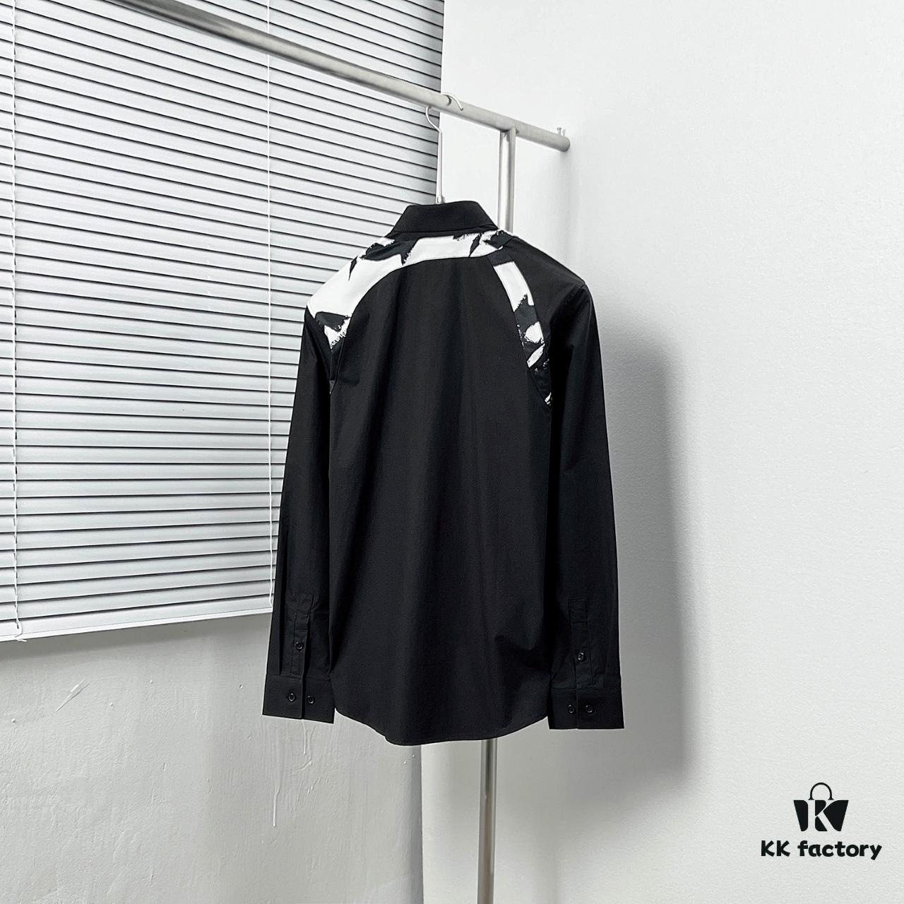 Alexander McQueen Camouflage Color-Block Strap Design Shirt