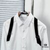 Alexander McQueen Black and White Contrast Color Strap Design Shirt