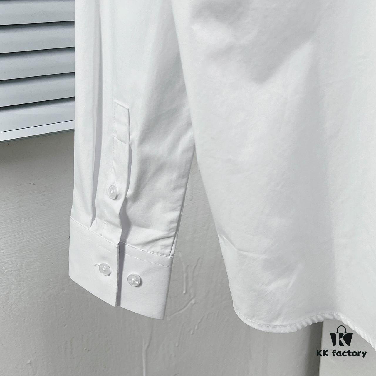 Alexander McQueen Black and White Contrast Color Strap Design Shirt