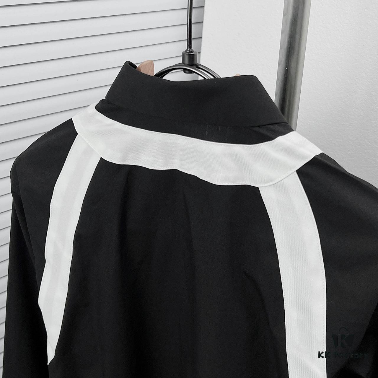 Alexander McQueen Black and White Color-Block Strap Design Shirt