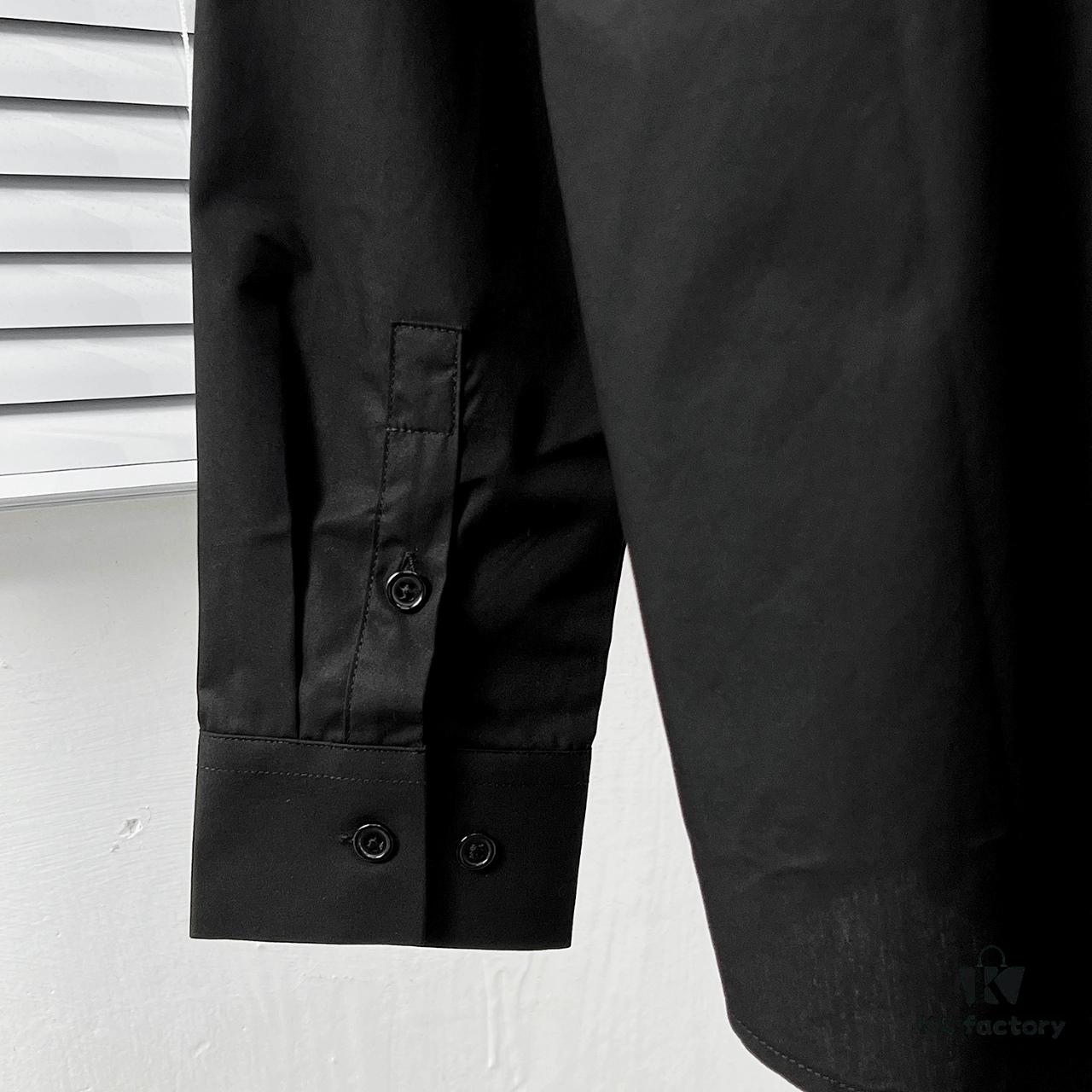 Alexander McQueen Black and White Color-Block Strap Design Shirt