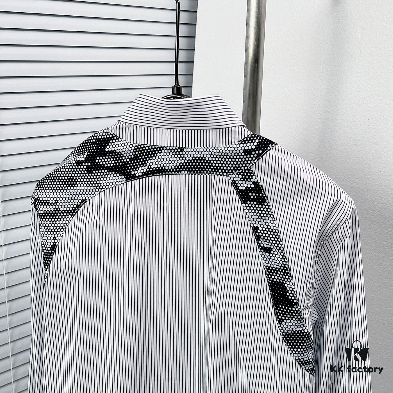 Alexander McQueen Striped Oversized Shirt with Shoulder Draping Detail