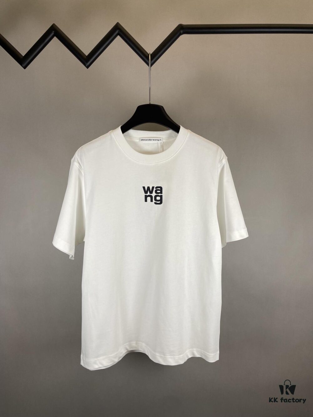 Alexander Wang Super Classic 3D Logo Embossed Foil Print Short Sleeve T-Shirt