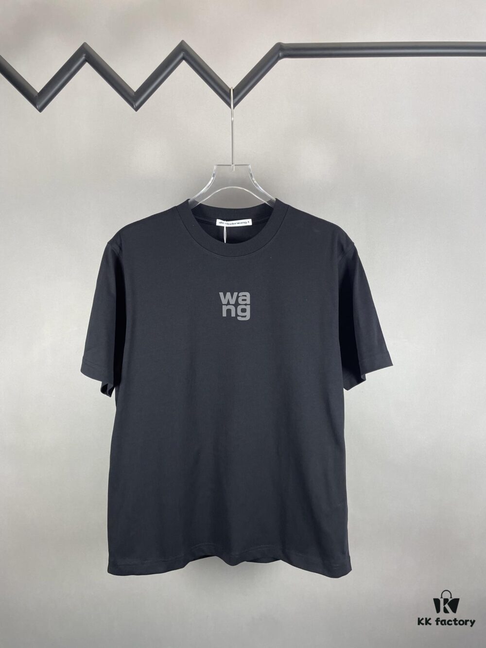 Alexander Wang Super Classic 3D Logo Embossed Foil Print Short Sleeve T-Shirt