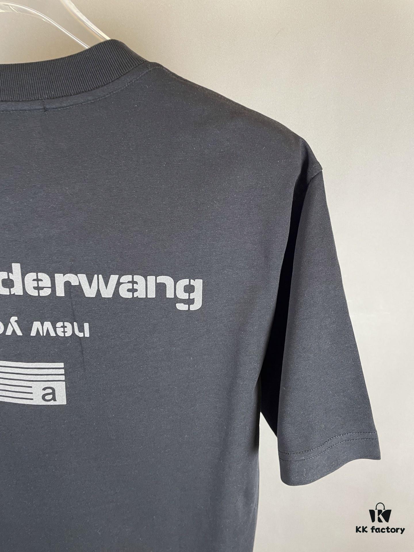 Alexander Wang Super Classic 3D Logo Embossed Foil Print Short Sleeve T-Shirt