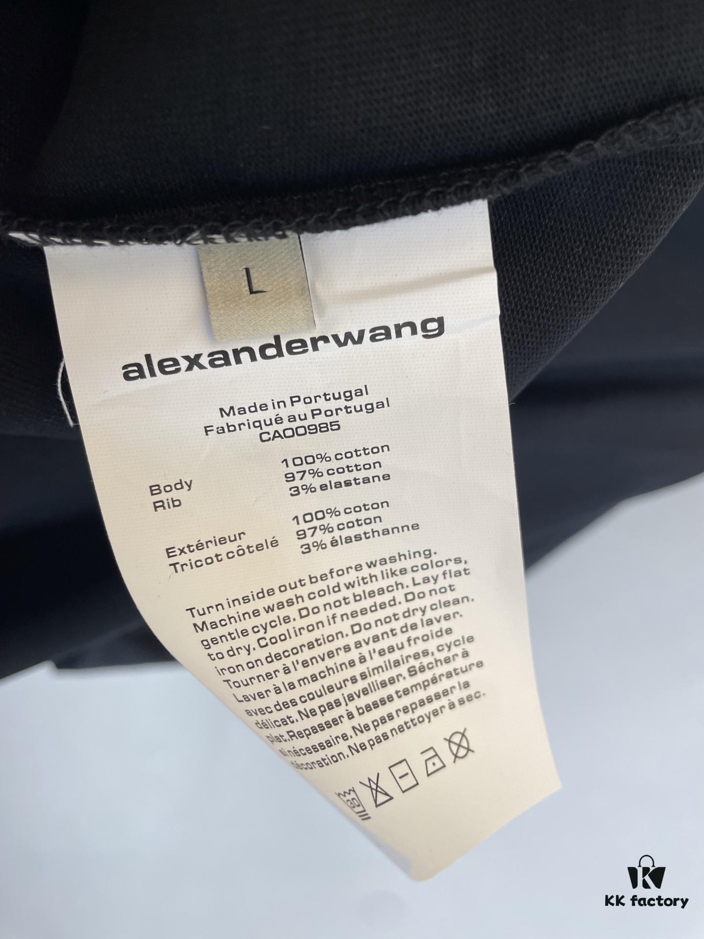 Alexander Wang Super Classic 3D Logo Embossed Foil Print Short Sleeve T-Shirt