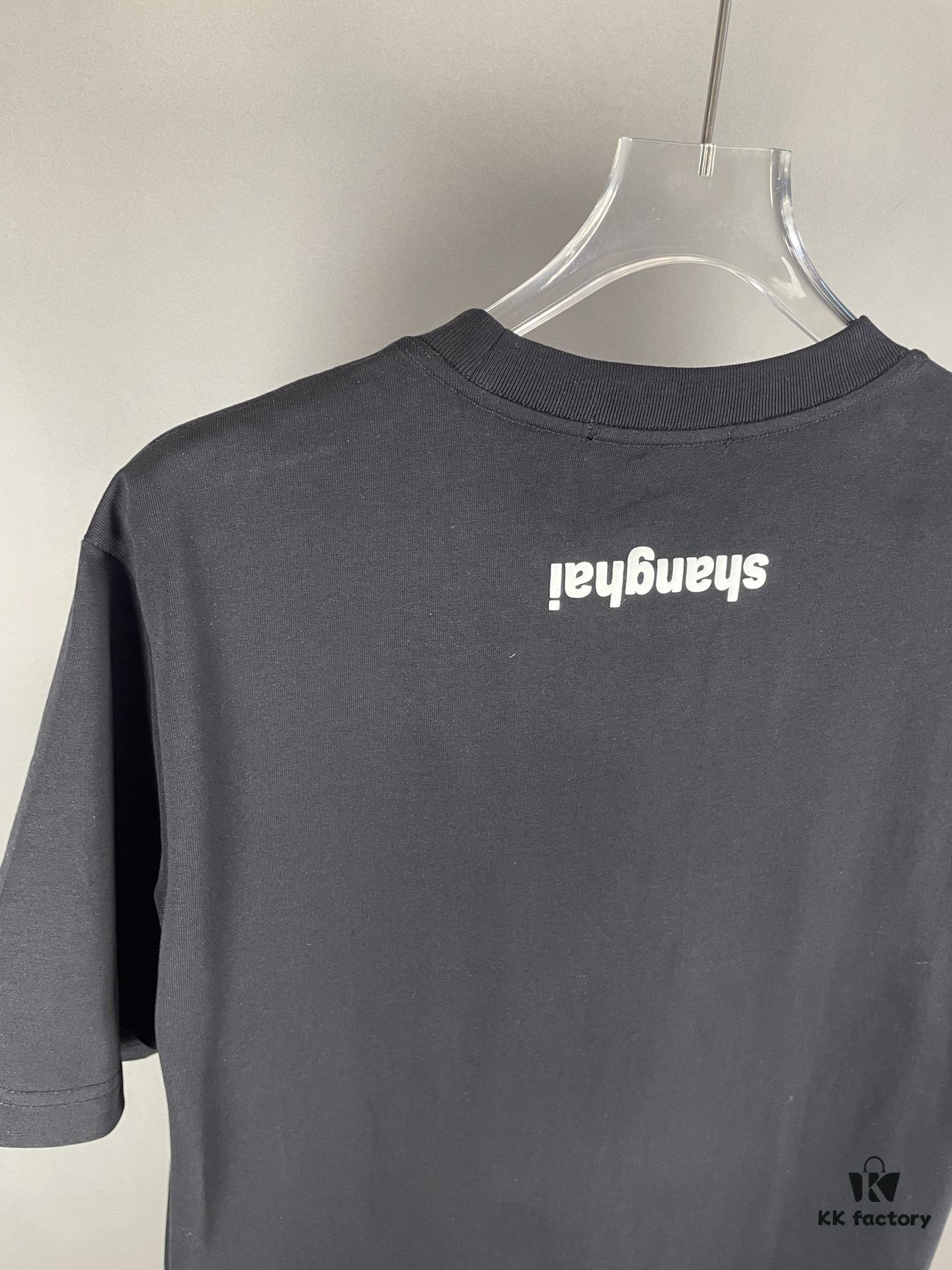 Alexander Wang 3D Logo Letter Graphic Sandblasted Print Short Sleeve T-Shirt