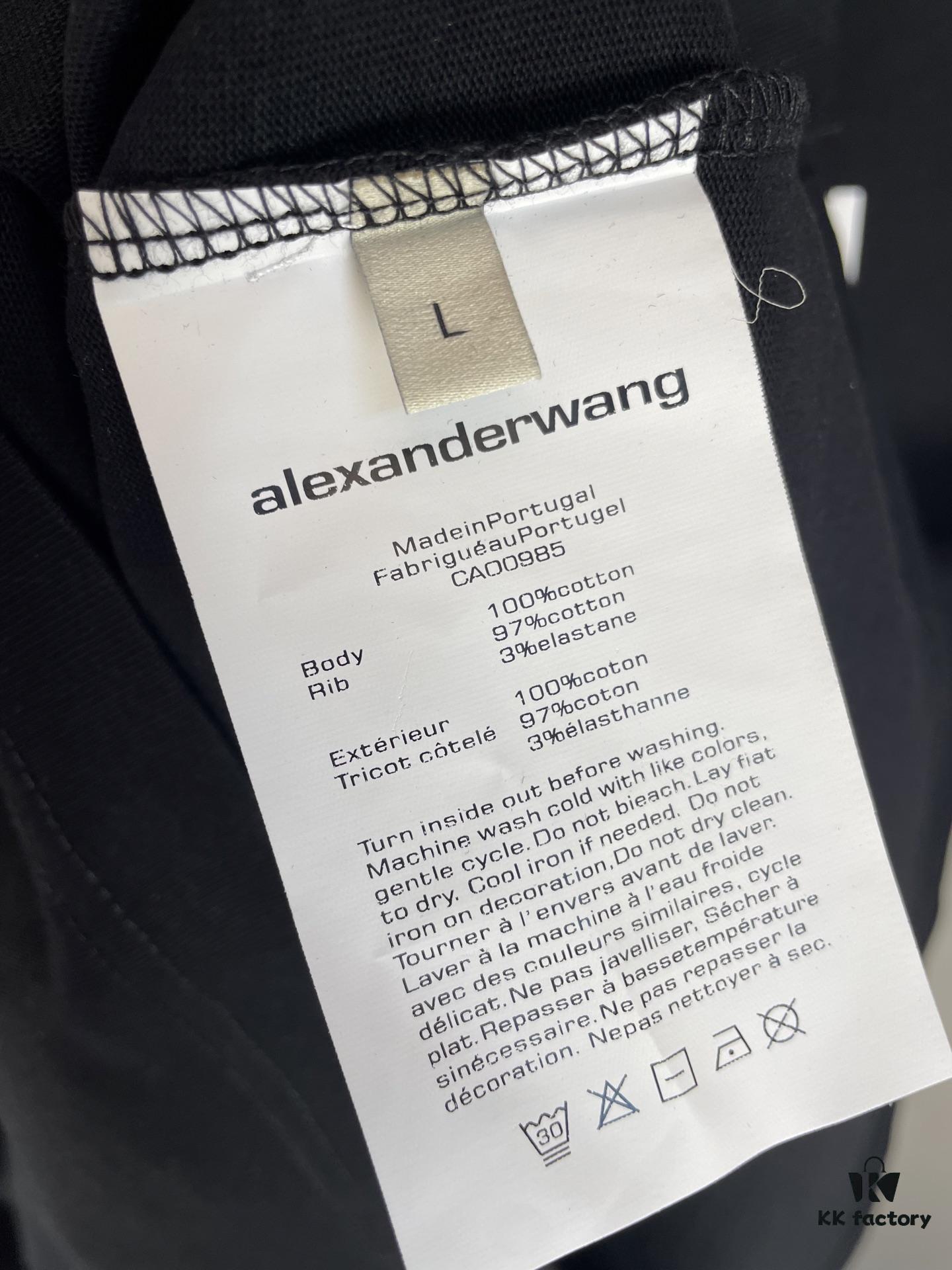 Alexander Wang 3D Logo Letter Graphic Sandblasted Print Short Sleeve T-Shirt