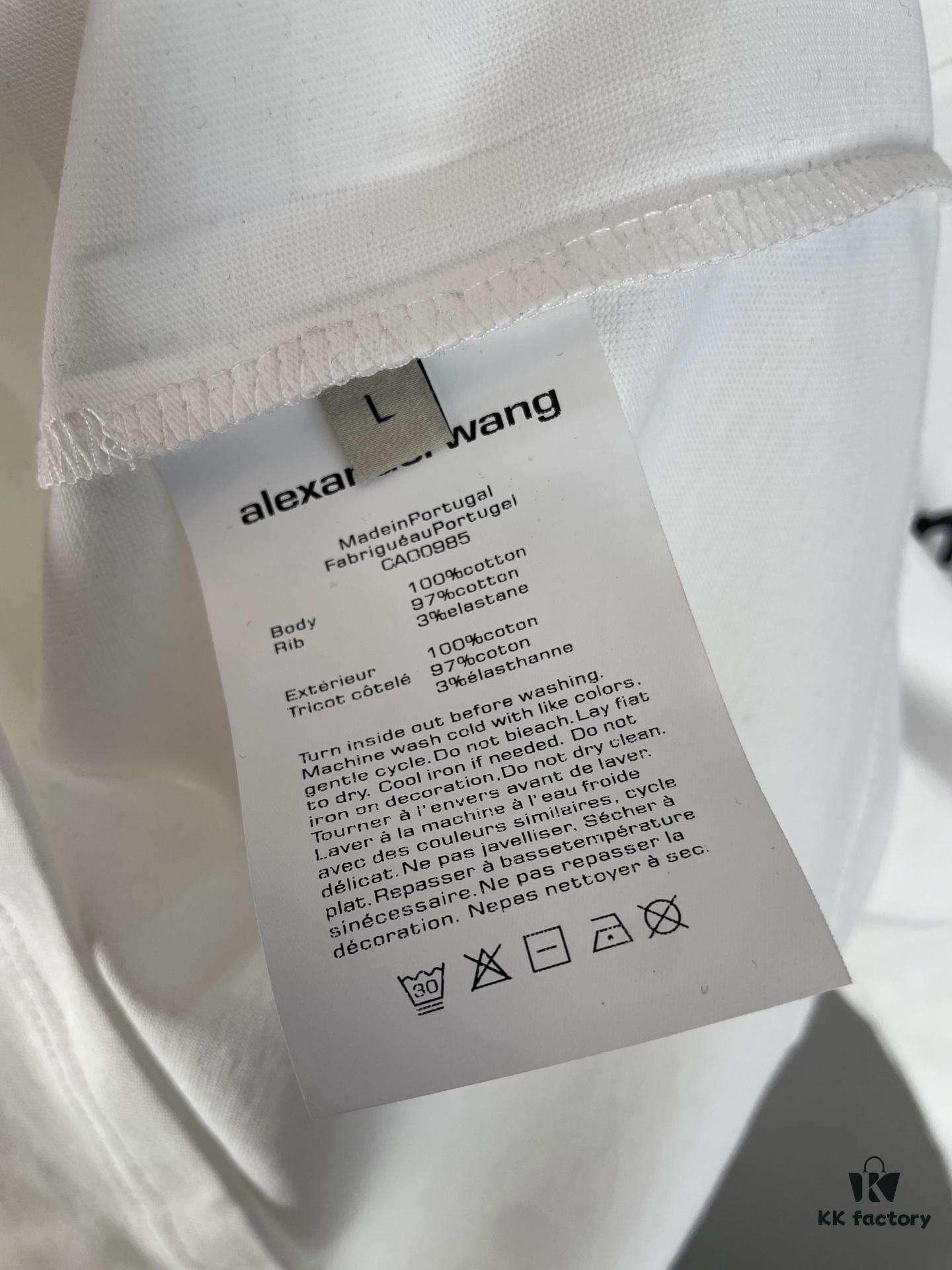 Alexander Wang 3D Logo Letter Sandblasted Embossed Half-Sleeve T-Shirt