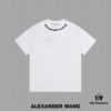 Alexander Wang 2024FW Short Sleeve T-Shirt with Silicone Thick Panel Letter Print, Premium 32s Double Yarn 260g Fabric
