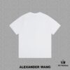 Alexander Wang 2024FW Short Sleeve T-Shirt with Silicone Thick Panel Letter Print, Premium 32s Double Yarn 260g Fabric