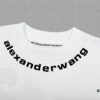 Alexander Wang 2024FW Short Sleeve T-Shirt with Silicone Thick Panel Letter Print, Premium 32s Double Yarn 260g Fabric