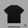 ✨🔥 [Alexander Wang] 2024FW Short Sleeve T-Shirt with Silicone Thick Panel Letter Print, Premium 32s Double Yarn 260g Fabric, Heavyweight Material, Custom Spandex Rib Knit Dyed-to-Match, Complete Three Labels, Unisex Design