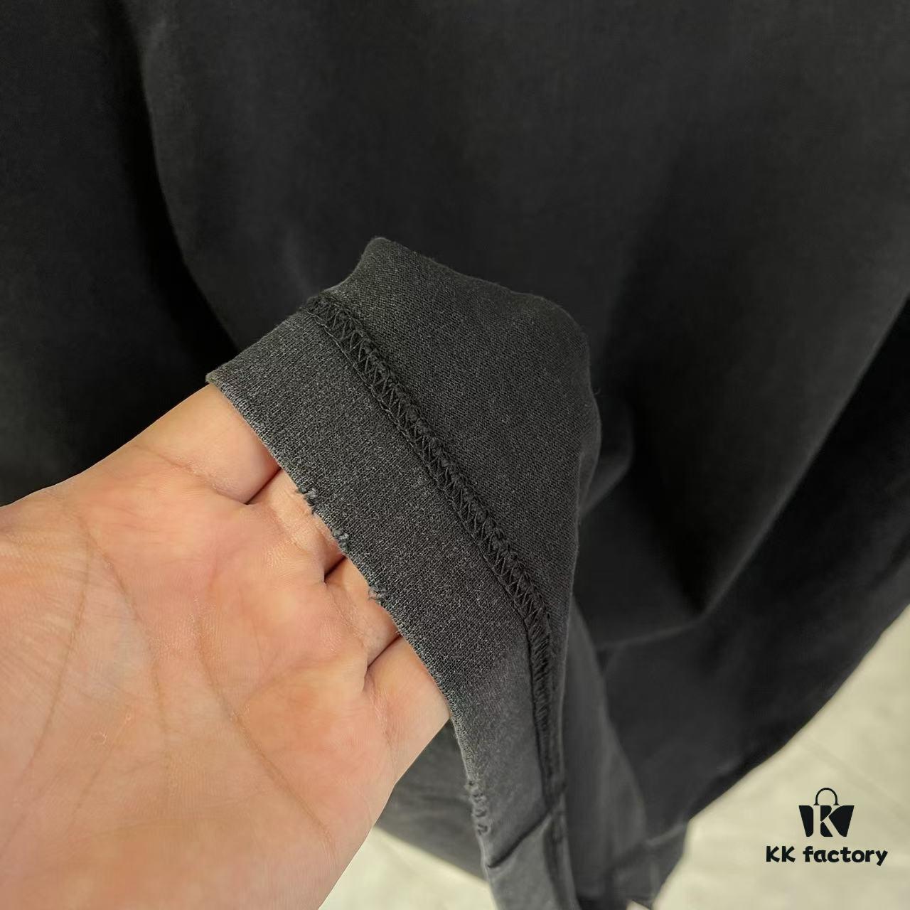 Alexander Wang * alexanderwang 2025 Spring/Summer New Arrival Distressed Letter Logo Print Short-Sleeve T-Shirt in Custom 320g Fabric Unisex