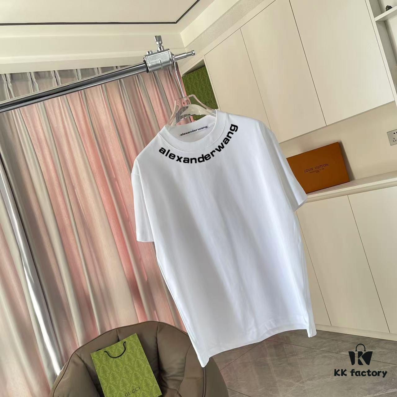 Alexander Wang * alexanderwang 2025 Spring/Summer New Arrival Letter Logo Print Custom 300g Fabric Short Sleeve T-Shirt Unisex