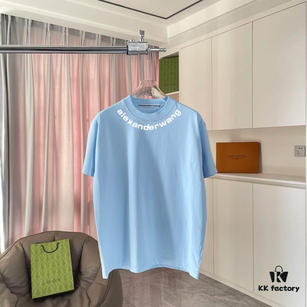 Alexander Wang 2025 Spring/Summer New Arrival Letter Logo Print Short-Sleeve T-Shirt in Custom 300g Fabric Unisex