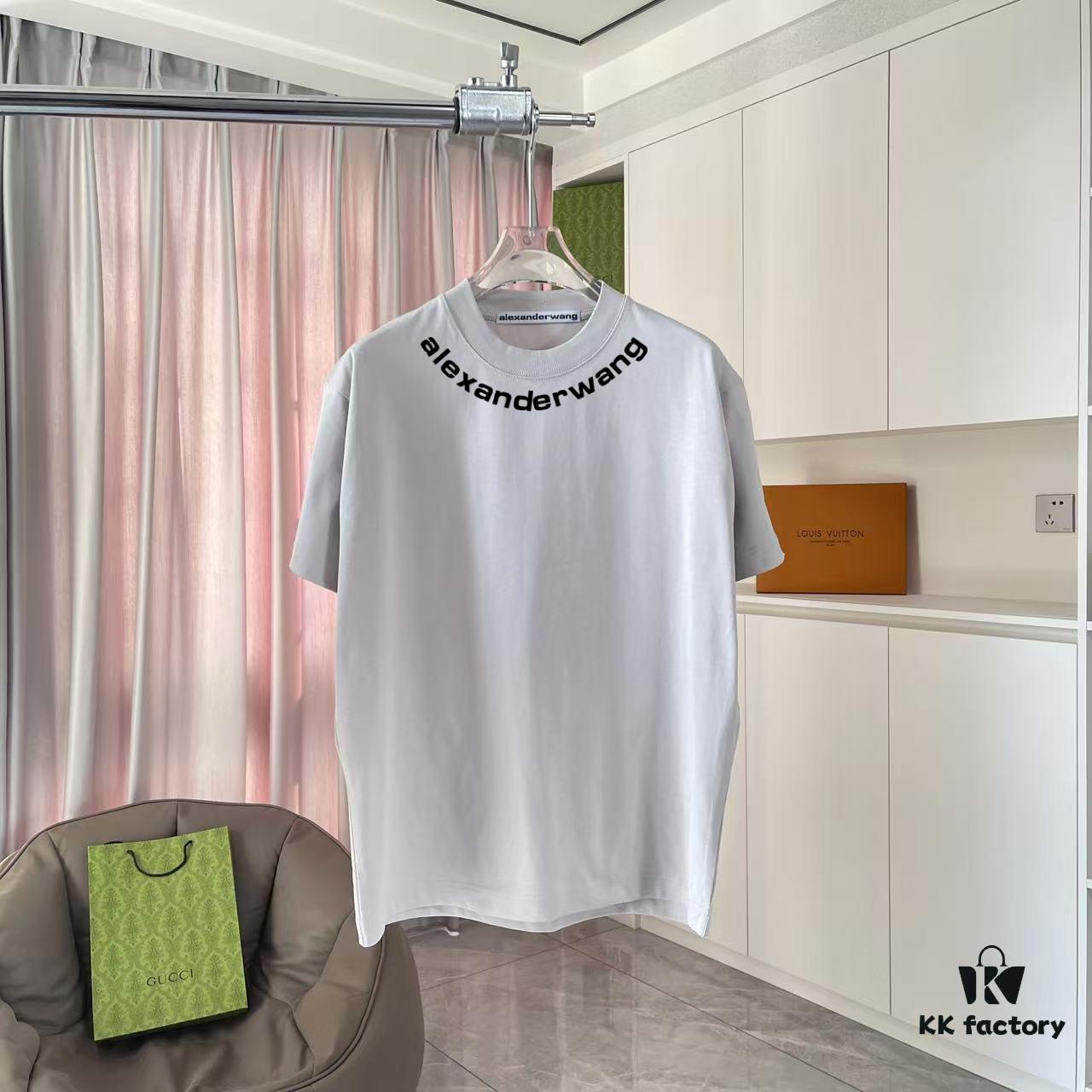 Alexander Wang 2025 Spring/Summer New Arrival Letter Logo Print Custom 300g Fabric Short Sleeve T-Shirt Unisex