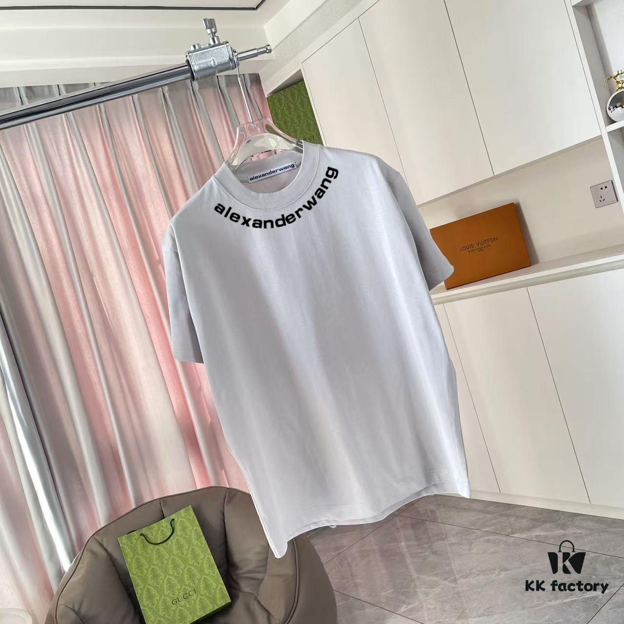 Alexander Wang 2025 Spring/Summer New Arrival Letter Logo Print Custom 300g Fabric Short Sleeve T-Shirt Unisex