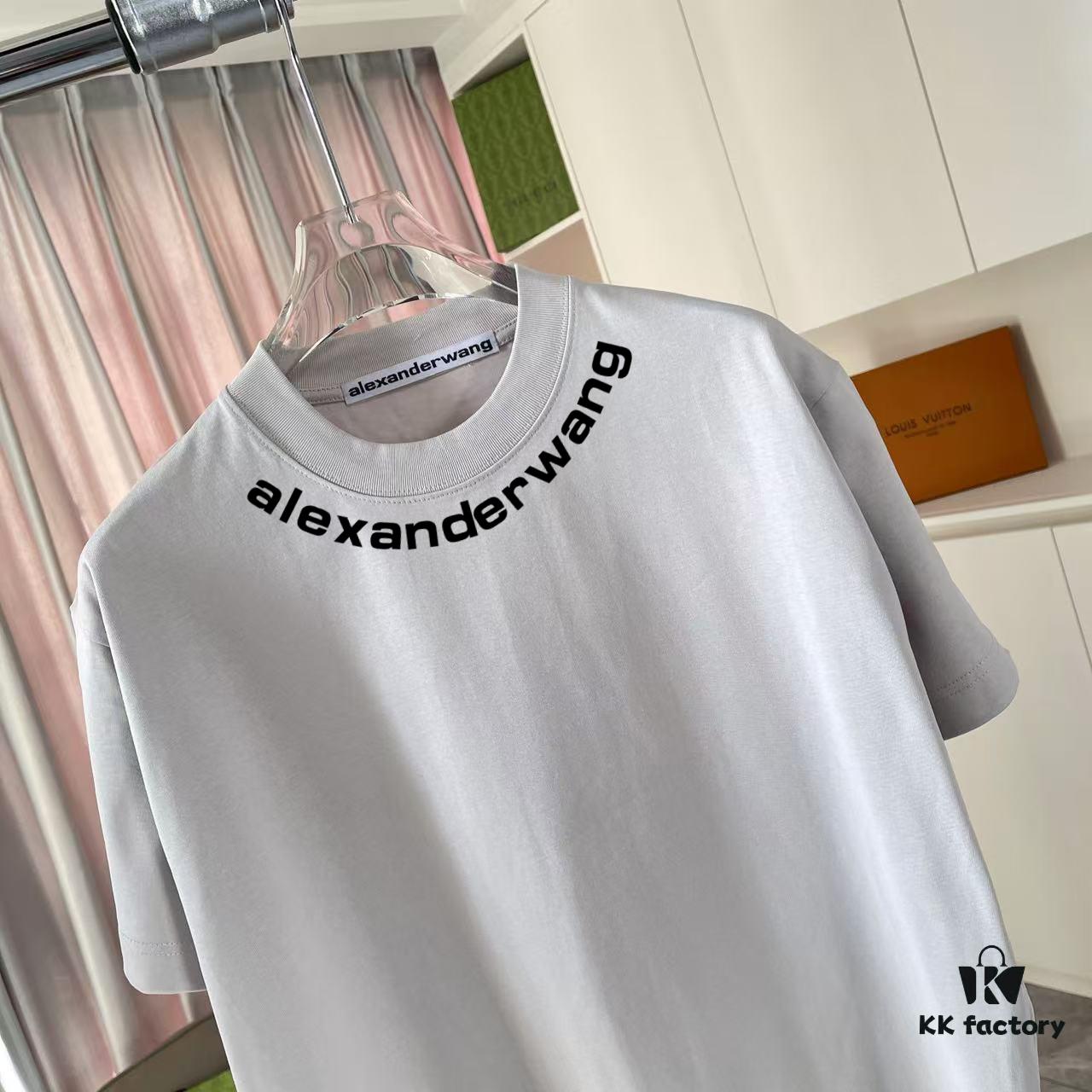 Alexander Wang 2025 Spring/Summer New Arrival Letter Logo Print Custom 300g Fabric Short Sleeve T-Shirt Unisex