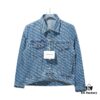Alex Letter Logo Denim Jacket - Upgraded Arc Hem Design, Fashionable Oversized Fit