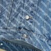 Alex Letter Logo Denim Jacket - Upgraded Arc Hem Design, Fashionable Oversized Fit