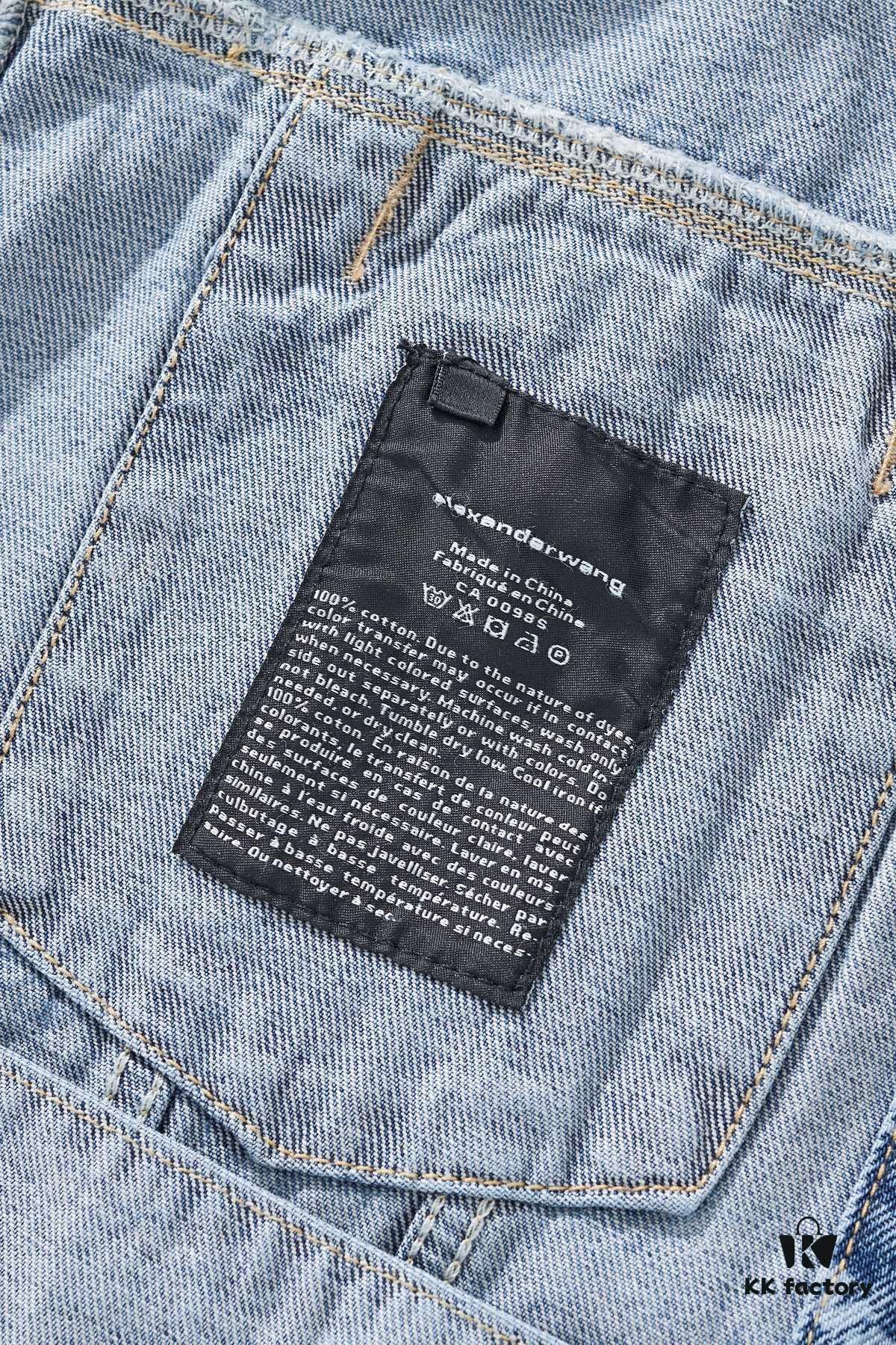 Alex Letter Logo Denim Jacket - Upgraded Arc Hem Design, Fashionable Oversized Fit