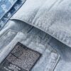 Alex Letter Logo Denim Jacket - Upgraded Arc Hem Design, Fashionable Oversized Fit