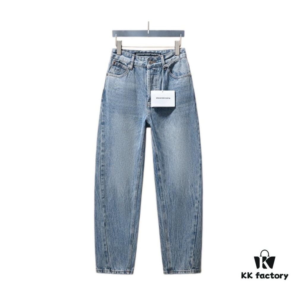 Alex Rhinestone Embellished Curved-Cut Denim Trousers